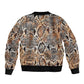 African Wild Animal Skins Sleeve Zip Bomber Jacket Vintage Snake Skin Pattern - African Pride