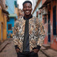 African Wild Animal Skins Sleeve Zip Bomber Jacket Vintage Snake Skin Pattern - African Pride