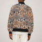 African Wild Animal Skins Sleeve Zip Bomber Jacket Vintage Snake Skin Pattern - African Pride