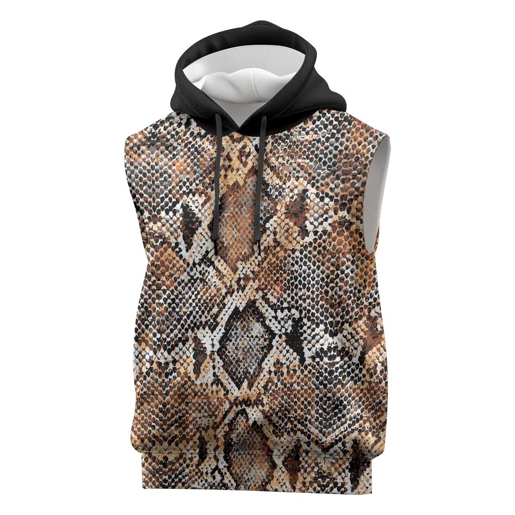 African Wild Animal Skins Sleeveless Hoodie Vintage Snake Skin Pattern - African Pride