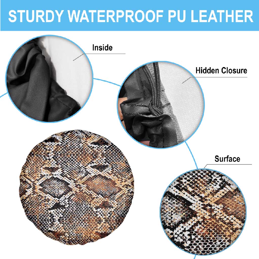 African Wild Animal Skins Spare Tire Cover Vintage Snake Skin Pattern - African Pride