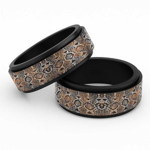 African Wild Animal Skins Spinner Ring Vintage Snake Skin Pattern - African Pride