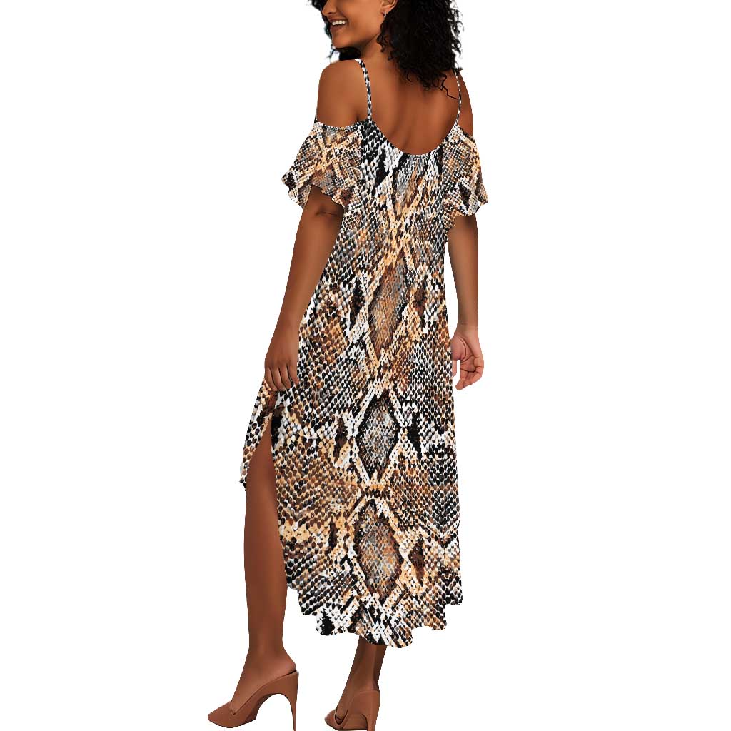 African Wild Animal Skins Summer Maxi Dress Vintage Snake Skin Pattern - African Pride