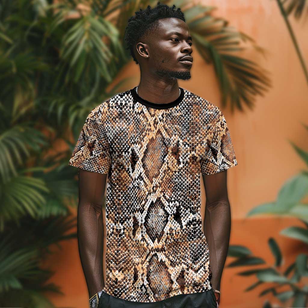 African Wild Animal Skins T shirt Vintage Snake Skin Pattern - African Pride