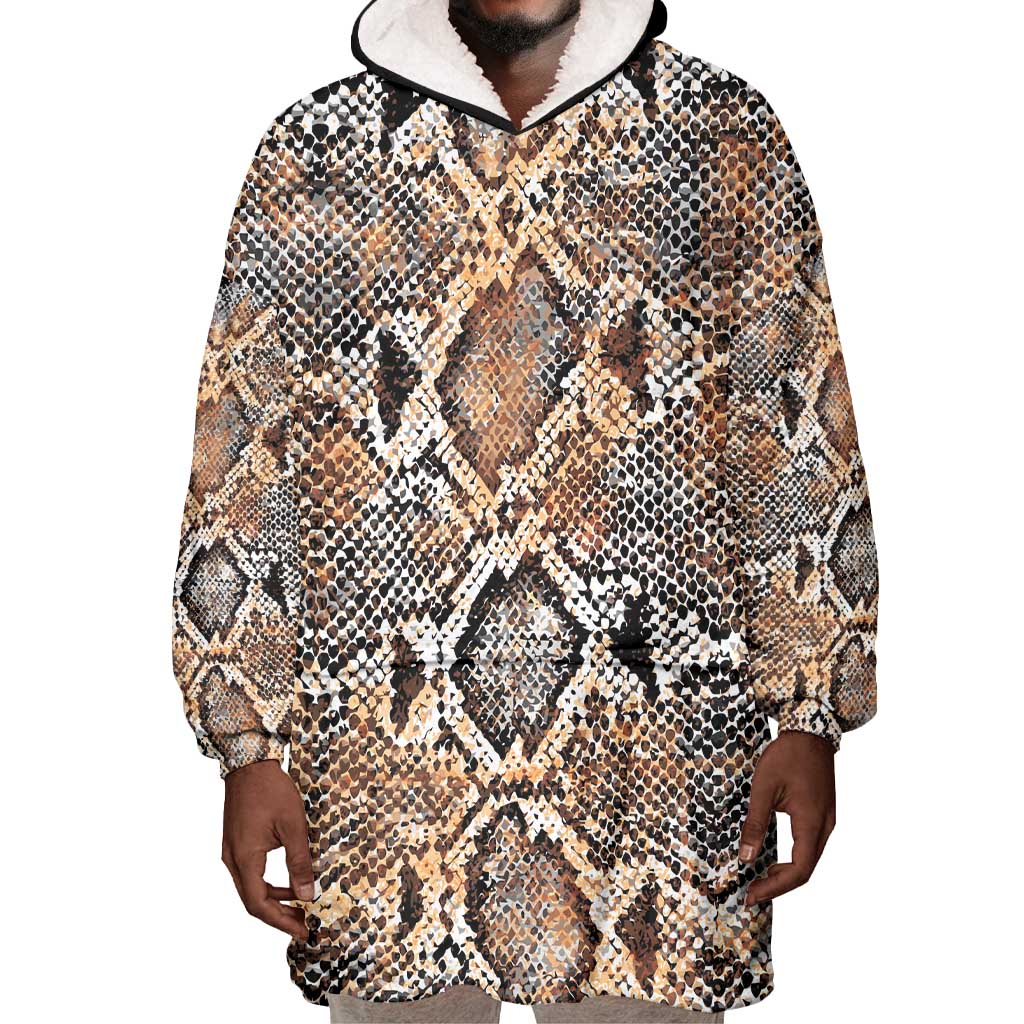African Wild Animal Skins Wearable Blanket Hoodie Vintage Snake Skin Pattern - African Pride