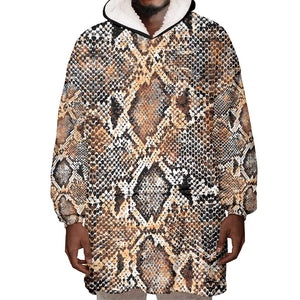 African Wild Animal Skins Wearable Blanket Hoodie Vintage Snake Skin Pattern - African Pride