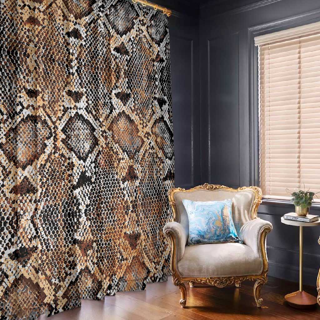 African Wild Animal Skins Window Curtain Vintage Snake Skin Pattern - African Pride