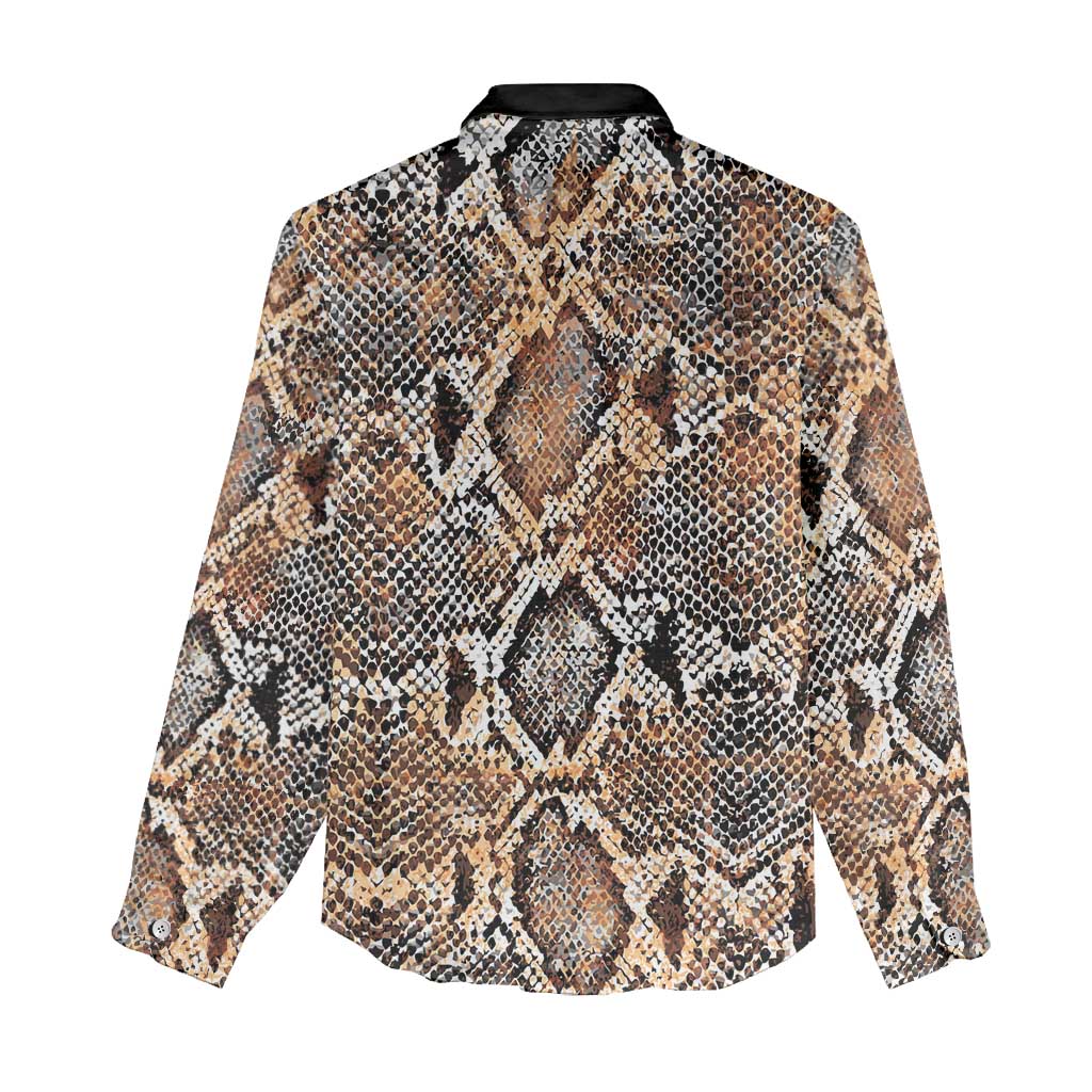 African Wild Animal Skins Women Casual Shirt Vintage Snake Skin Pattern - African Pride