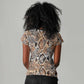 African Wild Animal Skins Women V-Neck T-Shirt Vintage Snake Skin Pattern - African Pride