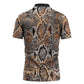 African Wild Animal Skins Zipper Polo Shirt Vintage Snake Skin Pattern