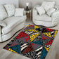 African Wild Animal Skins Area Rug Triangles Pattern Afro Pattern Style - African Pride