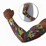 African Wild Animal Skins Arm Sleeves Triangles Pattern Afro Pattern Style