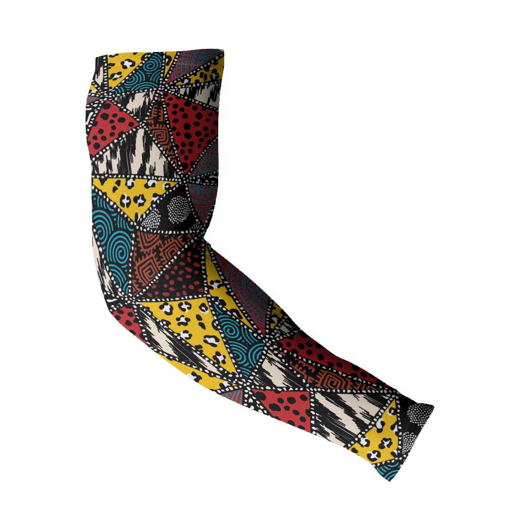African Wild Animal Skins Arm Sleeves Triangles Pattern Afro Pattern Style