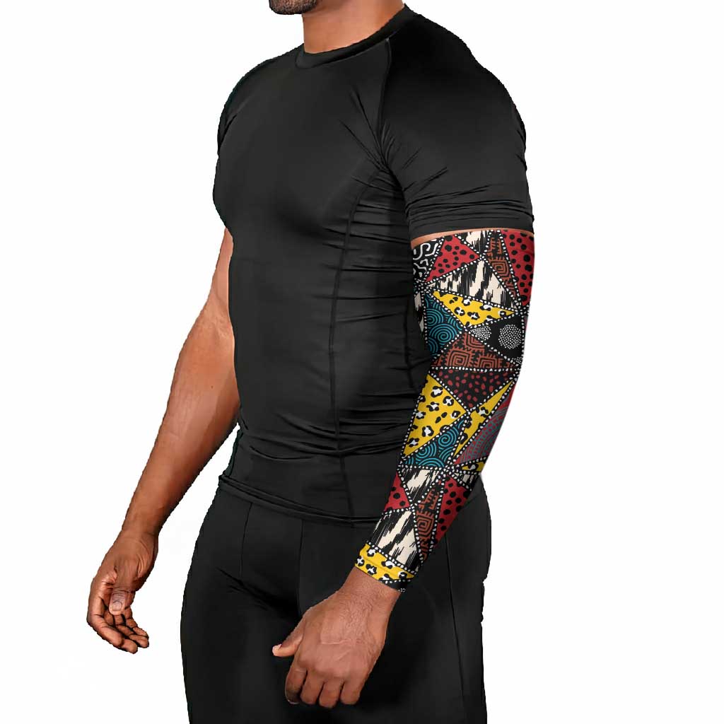African Wild Animal Skins Arm Sleeves Triangles Pattern Afro Pattern Style