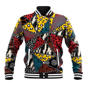 African Wild Animal Skins Baseball Jacket Triangles Pattern Afro Pattern Style - African Pride