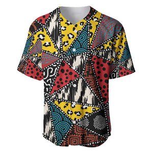 African Wild Animal Skins Baseball Jersey Triangles Pattern Afro Pattern Style - African Pride