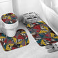 African Wild Animal Skins Bathroom Set Triangles Pattern Afro Pattern Style