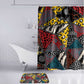 African Wild Animal Skins Bathroom Set Triangles Pattern Afro Pattern Style