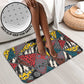 African Wild Animal Skins Bathroom Set Triangles Pattern Afro Pattern Style