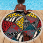 African Wild Animal Skins Beach Blanket Triangles Pattern Afro Pattern Style - African Pride