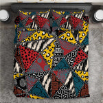 African Wild Animal Skins Bedding Set Triangles Pattern Afro Pattern Style - African Pride
