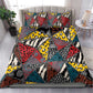 African Wild Animal Skins Bedding Set Triangles Pattern Afro Pattern Style - African Pride