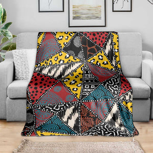 African Wild Animal Skins Blanket Triangles Pattern Afro Pattern Style - African Pride
