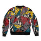 African Wild Animal Skins Bomber Jacket Triangles Pattern Afro Pattern Style - African Pride