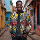 African Wild Animal Skins Bomber Jacket Triangles Pattern Afro Pattern Style - African Pride