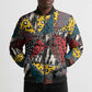 African Wild Animal Skins Bomber Puffer Jacket Triangles Pattern Afro Pattern Style