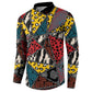 African Wild Animal Skins Button Sweatshirt Triangles Pattern Afro Pattern Style