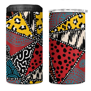 African Wild Animal Skins 4 in 1 Can Cooler Tumbler Triangles Pattern Afro Pattern Style - African Pride