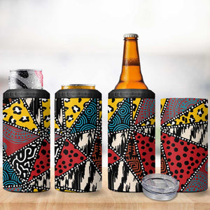 African Wild Animal Skins 4 in 1 Can Cooler Tumbler Triangles Pattern Afro Pattern Style - African Pride