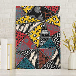 African Wild Animal Skins Canvas Wall Art Triangles Pattern Afro Pattern Style - African Pride