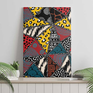 African Wild Animal Skins Canvas Wall Art Triangles Pattern Afro Pattern Style - African Pride