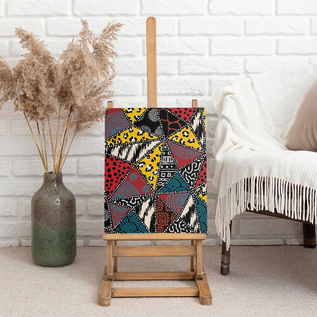 African Wild Animal Skins Canvas Wall Art Triangles Pattern Afro Pattern Style - African Pride