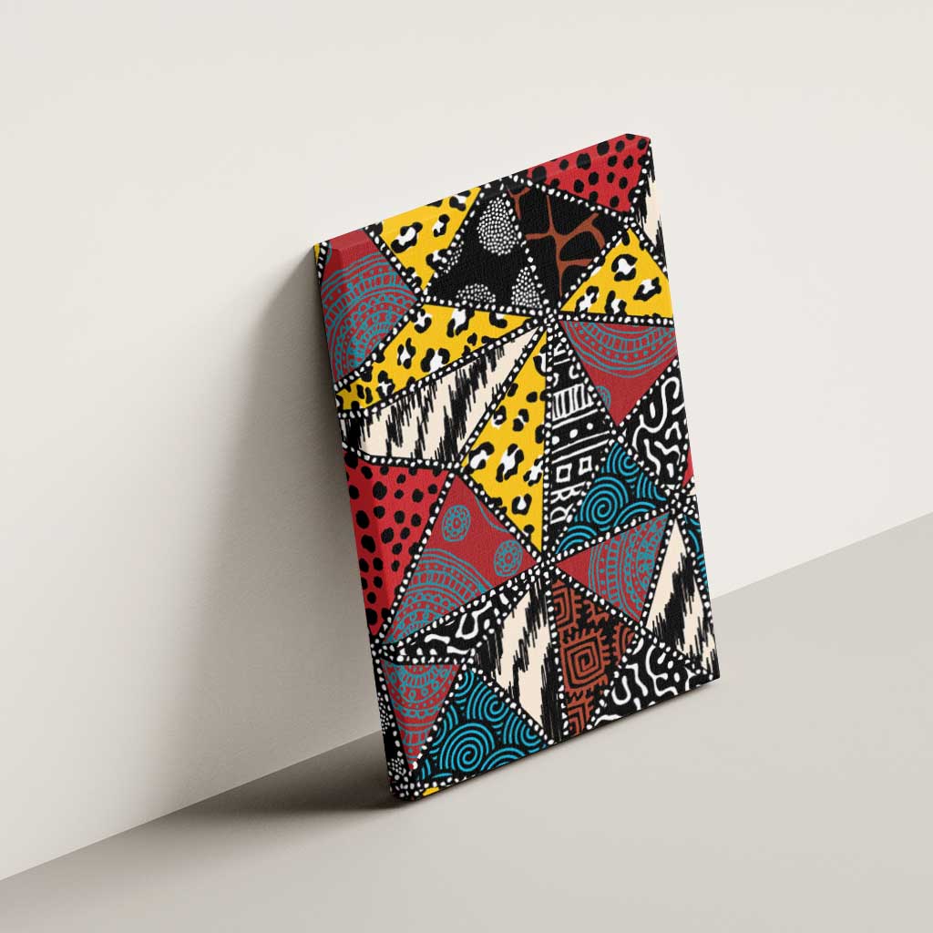 African Wild Animal Skins Canvas Wall Art Triangles Pattern Afro Pattern Style - African Pride