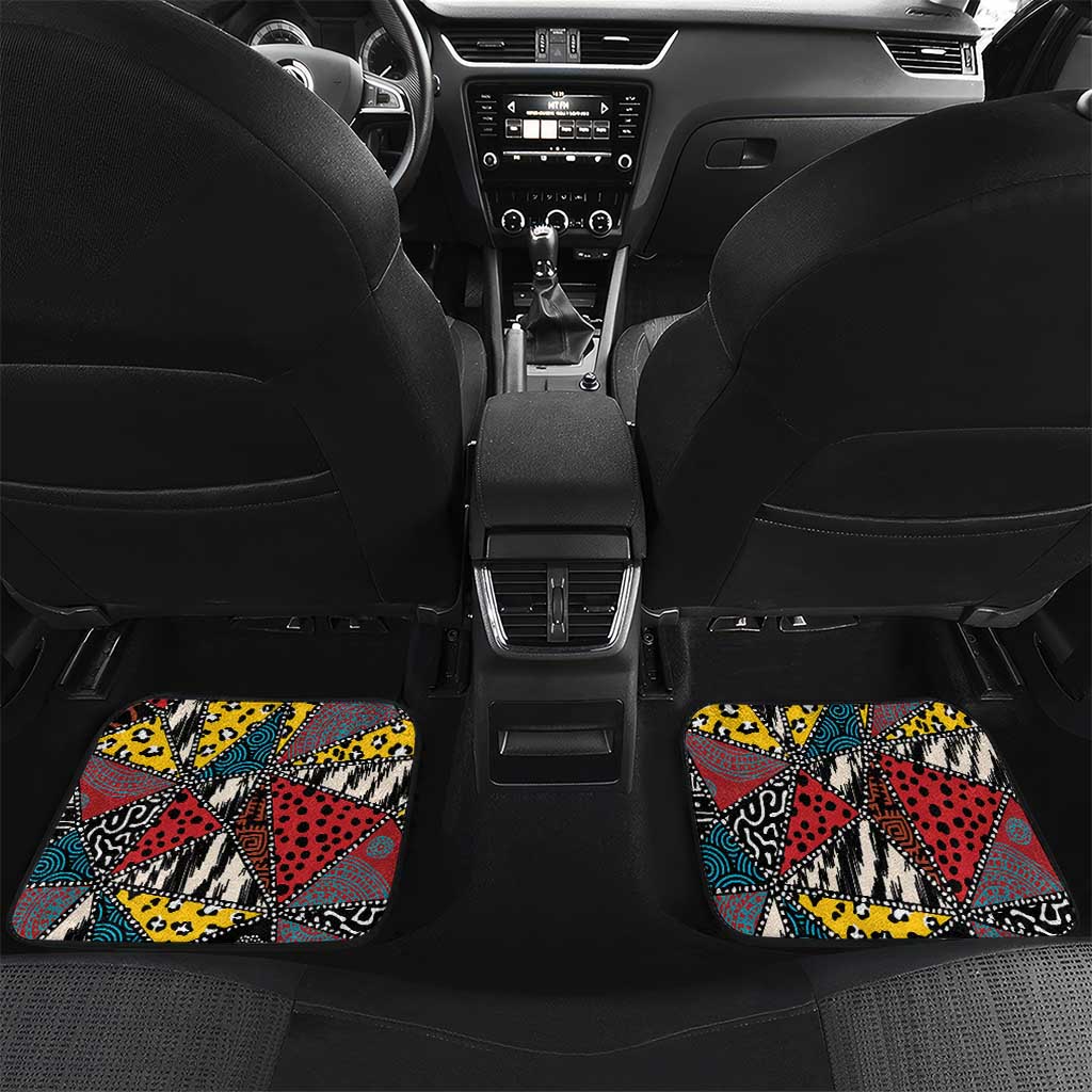 African Wild Animal Skins Car Mats Triangles Pattern Afro Pattern Style - African Pride