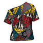 African Wild Animal Skins Cross Shoulder Shirt Triangles Pattern Afro Pattern Style