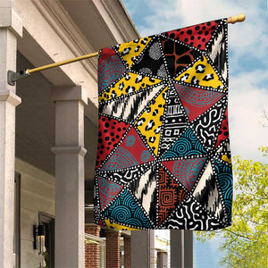 African Wild Animal Skins Garden Flag Triangles Pattern Afro Pattern Style - African Pride