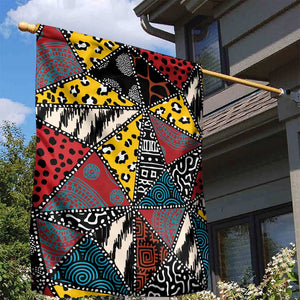 African Wild Animal Skins Garden Flag Triangles Pattern Afro Pattern Style - African Pride