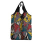 African Wild Animal Skins Grocery Bag Triangles Pattern Afro Pattern Style - African Pride