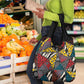 African Wild Animal Skins Grocery Bag Triangles Pattern Afro Pattern Style - African Pride
