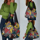 African Wild Animal Skins Grocery Bag Triangles Pattern Afro Pattern Style - African Pride