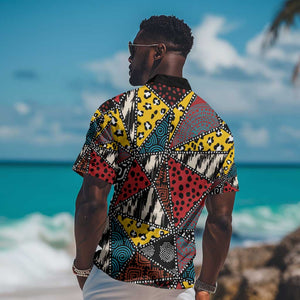 African Wild Animal Skins Hawaiian Shirt Triangles Pattern Afro Pattern Style - African Pride