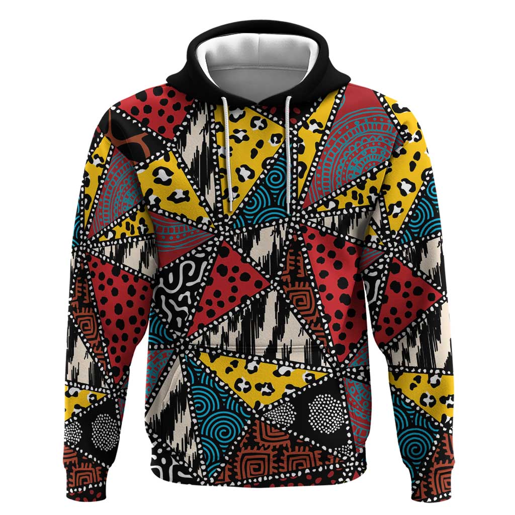 African Wild Animal Skins Hoodie Triangles Pattern Afro Pattern Style - African Pride