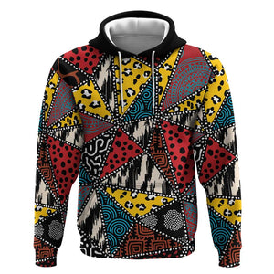 African Wild Animal Skins Hoodie Triangles Pattern Afro Pattern Style - African Pride