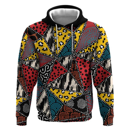 African Wild Animal Skins Hoodie Triangles Pattern Afro Pattern Style - African Pride
