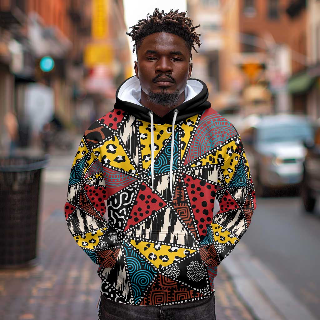 African Wild Animal Skins Hoodie Triangles Pattern Afro Pattern Style - African Pride