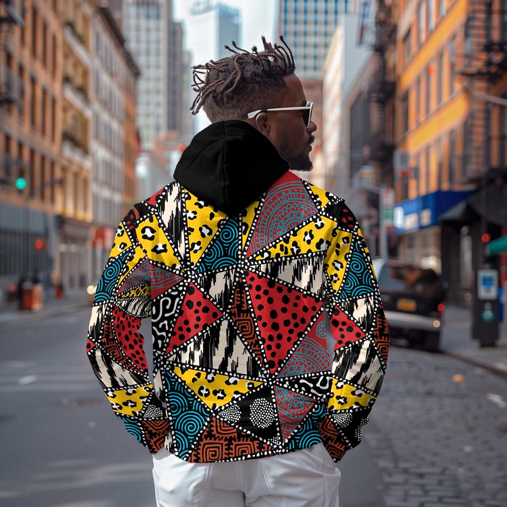 African Wild Animal Skins Hoodie Triangles Pattern Afro Pattern Style - African Pride